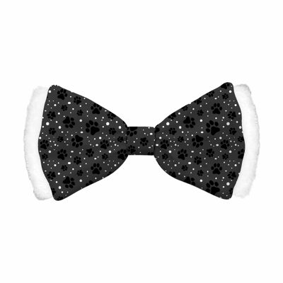 Bow Tie Xmas Satin Black Dog L