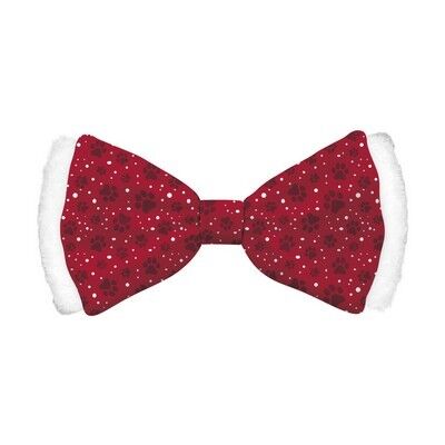 Bow Tie Xmas Satin Red Dog XL