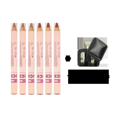 Confezione da 6 rossetti assortiti + 1 temperamatite in omaggio