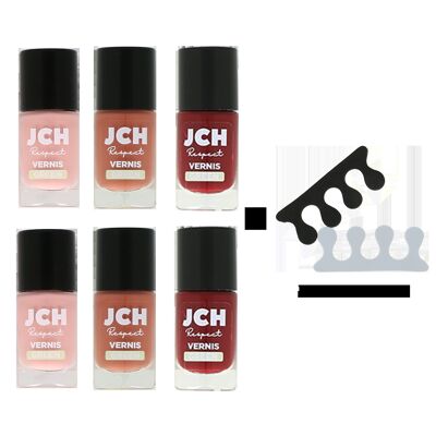 Pack CHIC 6 vernis + 4 séparateurs d'orteils offerts