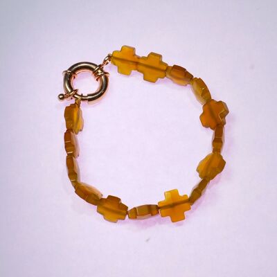 Bracelet Holbox - Croix ocre