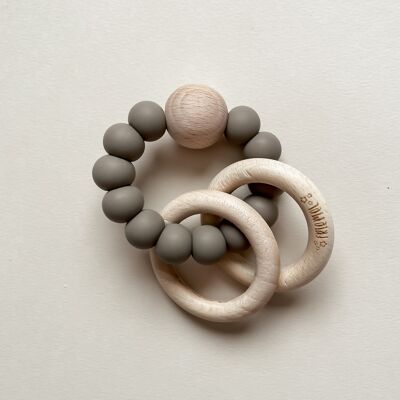 Teether-Rattle / Theo - taupe