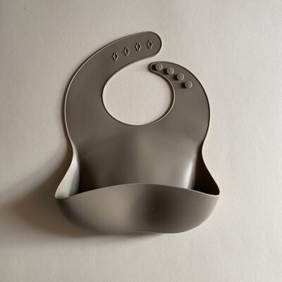 Silicone bib - taupe