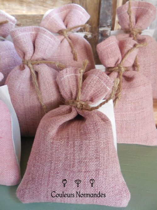 Sachet de lavandin bio - Chanvre et lin anciens - teinture végétale - rose