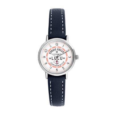 38979 - Montre fille analogique Lulu Castagnette - Bracelet cuir avec surpiqure - Sea You