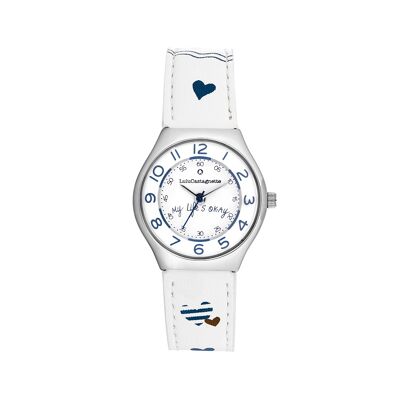 38983 - Girl's Lulu Castagnette analogue watch - Sailor motif leather strap - Mini Star Escape