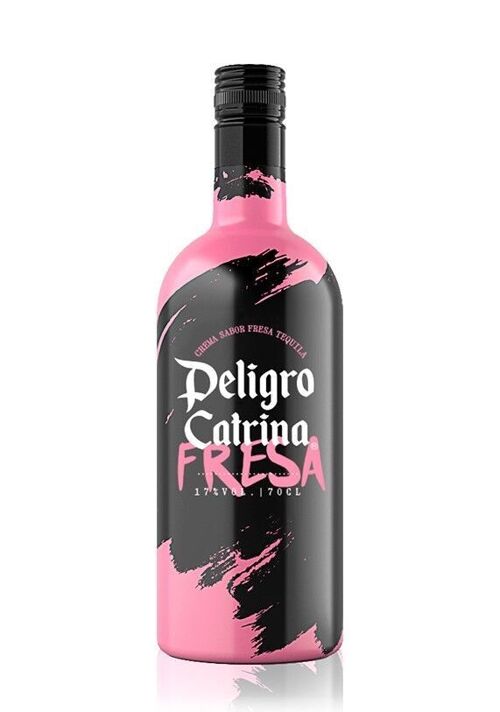 Tequila Cream Premium Peligro Catrina 17% Alcohol Strawberry Flavor - 700 ml