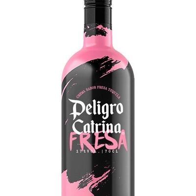 Tequila Crema Premium Peligro Catrina 17% Alcohol Sabor Fresa - 700 ml