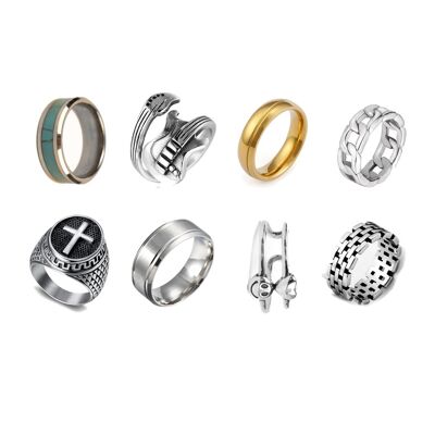 Set di anelli | acciaio inossidabile | argento oro | Confezione da 25 pezzi | OFFERTA!