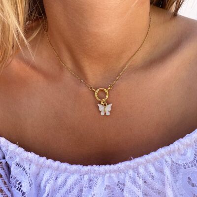 COLLANA • CLEMATIS • - occhio d'argento