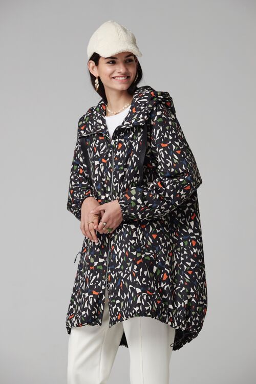 (8505-JILLIA) WATER AND WIND BOMBER COAT