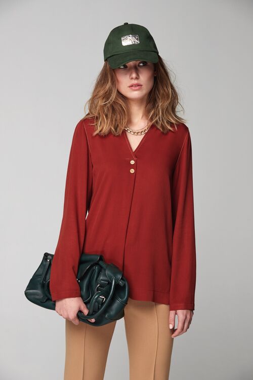 (8519-UZAN) FLOWING BLOUSE