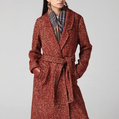 (8526-MAITE) BREASTED BELTED COAT