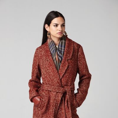 (8526-MAITE) BREASTED BELTED COAT