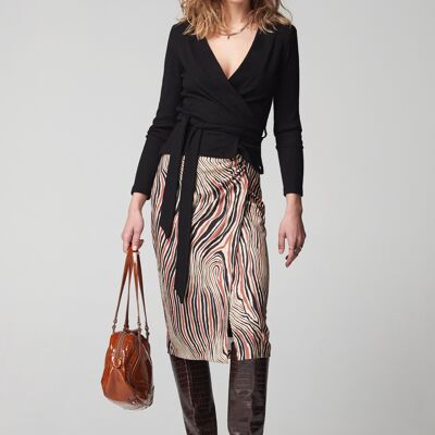 (8533-NORMA) DRAPED SKIRT