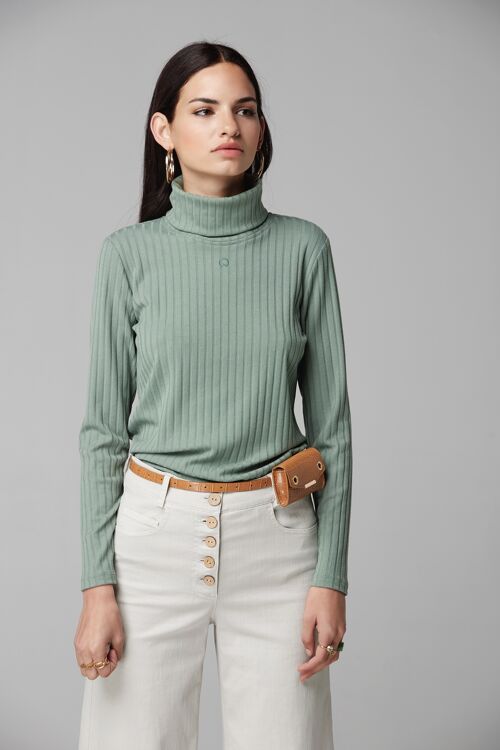 (8537-PUOS) TURTLE NECK T-SHIRT