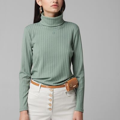 (8537-PUOS) TURTLE NECK T-SHIRT