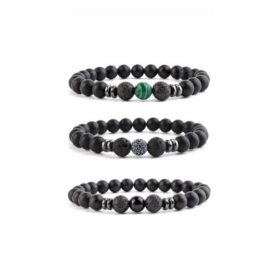 beaded bracelets set | natural stone | Pack of 18 | OFFER | green | blue