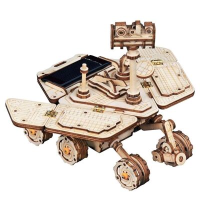 Puzzle in legno 3D fai da te ad energia solare Vagabond Rover, Robotime, LS503, 29,3×20,3×29,3 cm