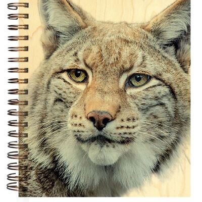 WOODEN COVER NOTEBOOK - LYNX PORTRAIT