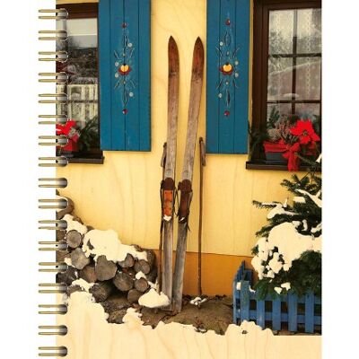 WOODEN COVER NOTEBOOK - OLD MOUNTAIN SKI