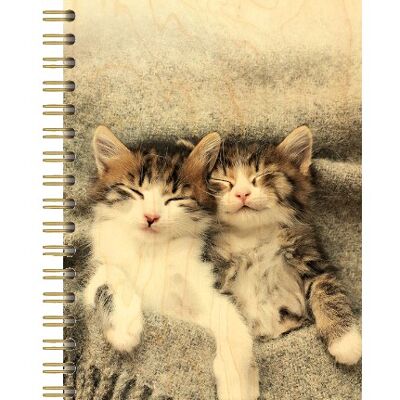 WOODEN COVER NOTEBOOK - COVER KITTENS