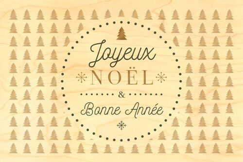 CARTE DE VOEUX NOEL - SAPINS DORÉS