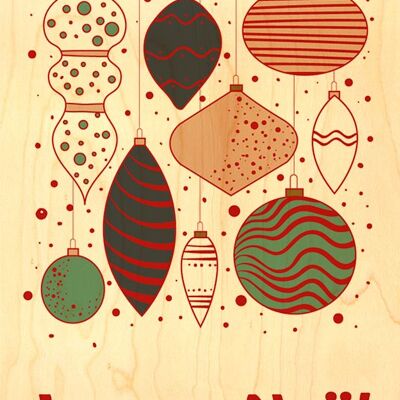 CHRISTMAS GREETING CARD - RETRO DECO BALLS