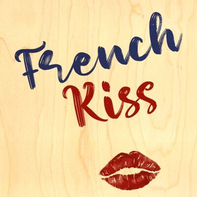 WOODEN POSTCARD - FRENCH KISS