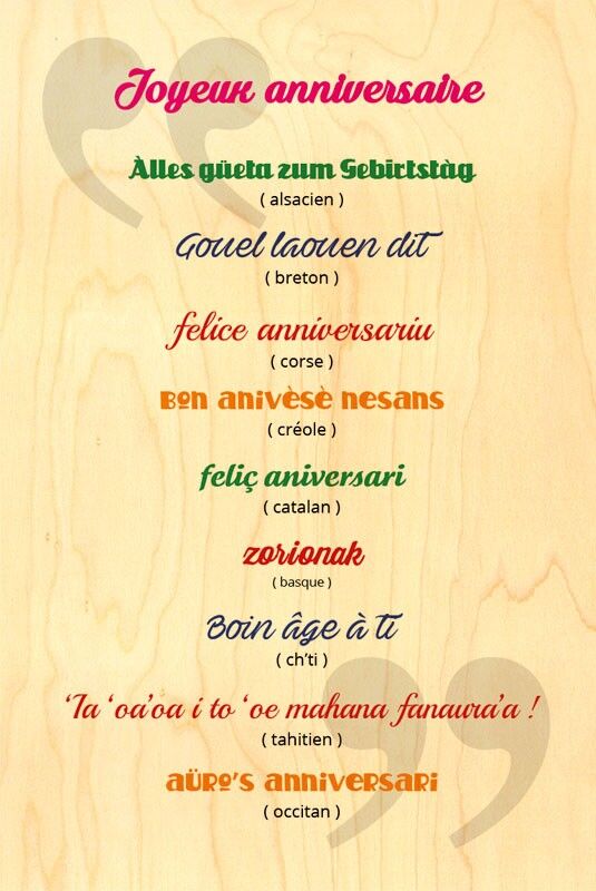 WOODEN POSTCARD - BIRTHDAY PATOIS