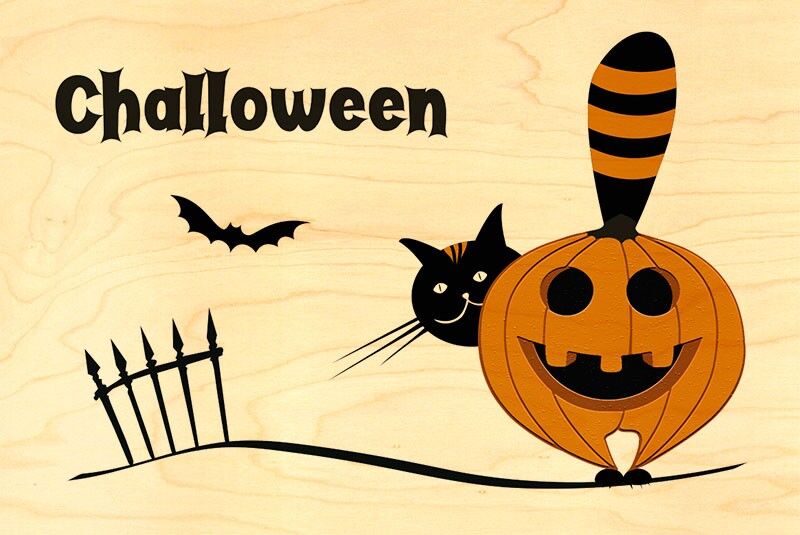 CARTOLINA IN LEGNO DI HALLOWEEN - CHALLOWEEN