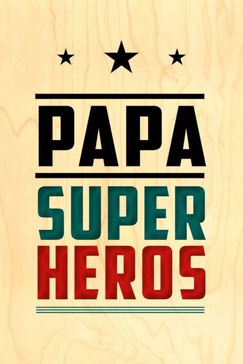 CARTE BOIS HAPPY WOOD - PAPA SUPER HEROS