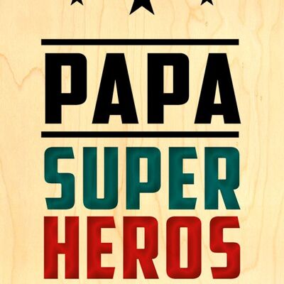 HAPPY WOOD CARD DI LEGNO - DAD SUPER HERO