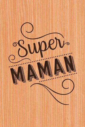 CARTE BOIS HAPPY WOOD - SUPER MAMAN TYPO 3
