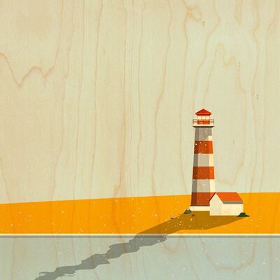 DRAWING LIGHTHOUSE WOODEN POSTCARD