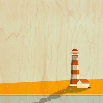 DRAWING LIGHTHOUSE WOODEN POSTCARD