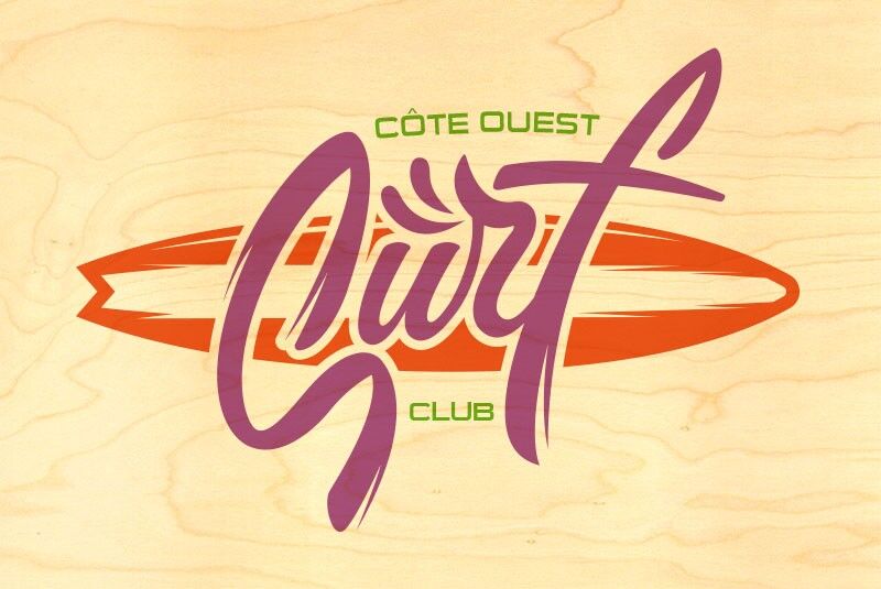 CARTOLINA IN LEGNO DEL SURF CLUB DELLA COSTA OCCIDENTALE