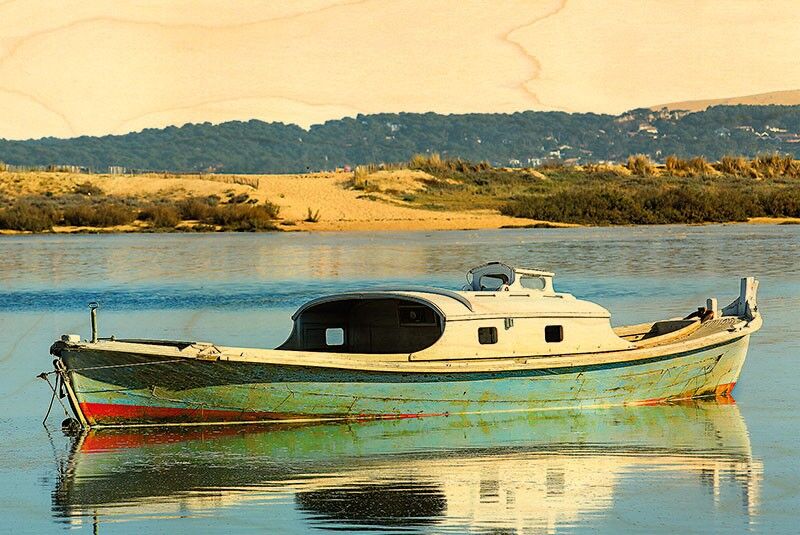 CARTOLINA PINASSE IN LEGNO