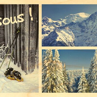 CARTE POSTALE BOIS MONTAGNE MULTIVUES - PERSONNALISABLE