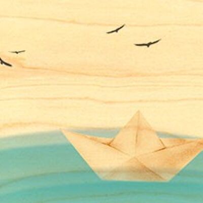 BOOKMARK WOODEN BOATS PAPER SEA-OCEAN