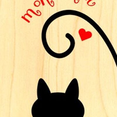 MARQUE PAGE BOIS MON CHAT NOIR