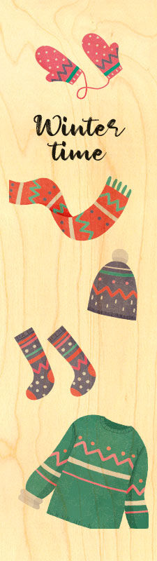 WINTER TIME WOODEN BOOKMARK