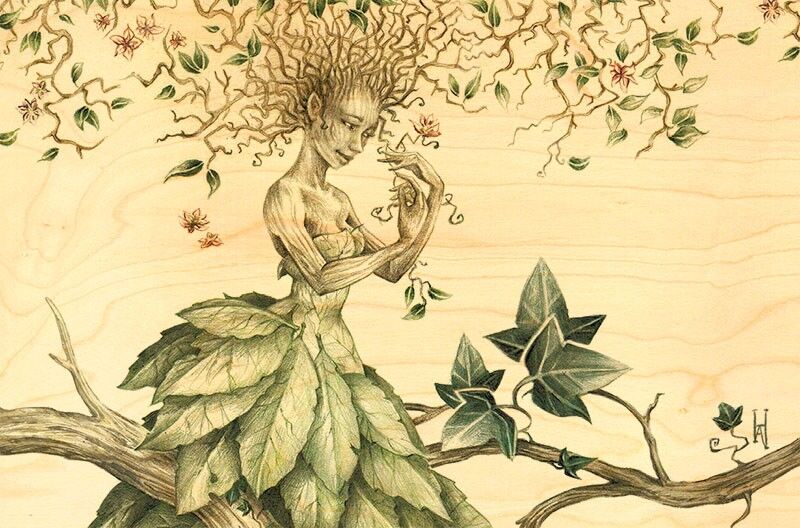 WOODEN POSTCARD LADY NATURE