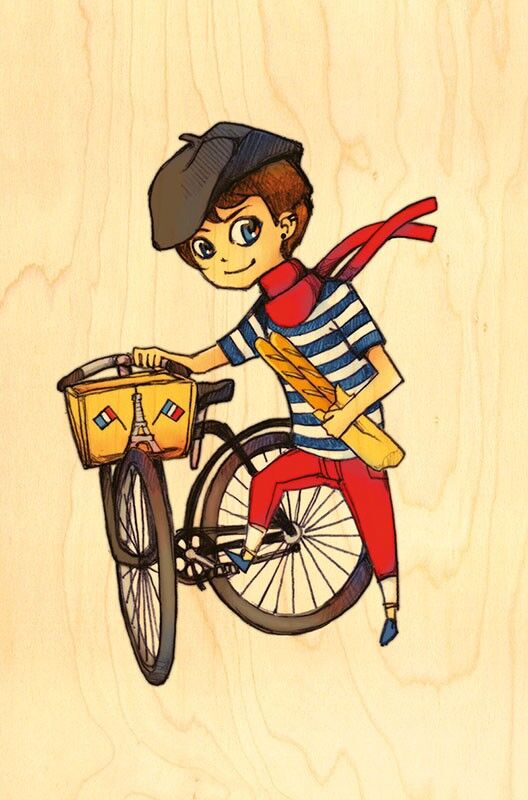 PARISIAN TITI PONCHO WOODEN POSTCARD