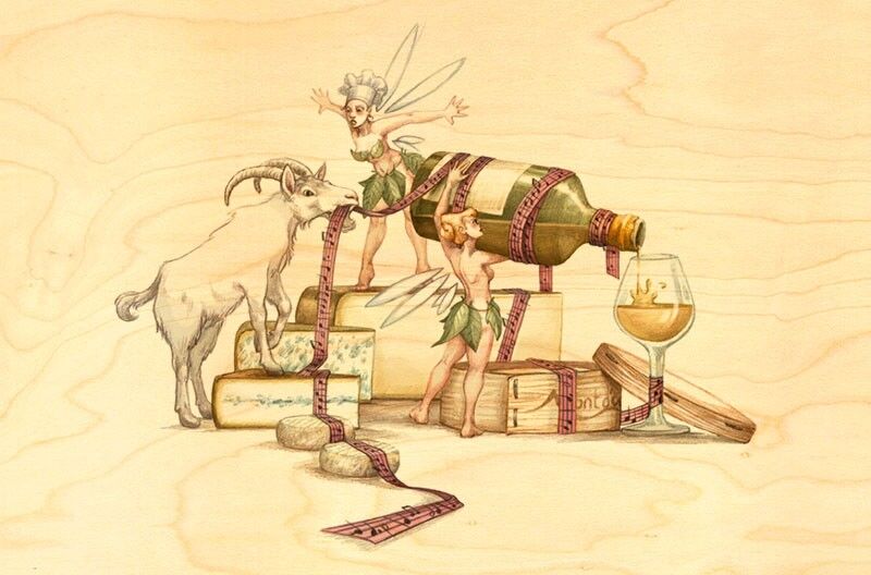 FEE CHEESE WOODEN POSTCARD