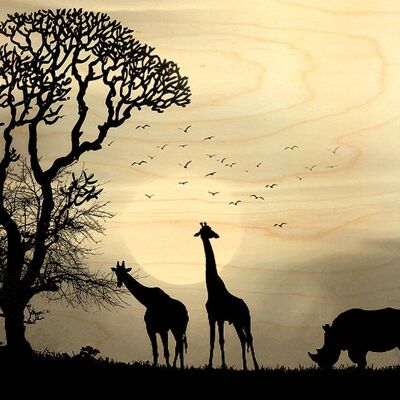 WOODEN SILHOUETTES SAVANE POSTCARD