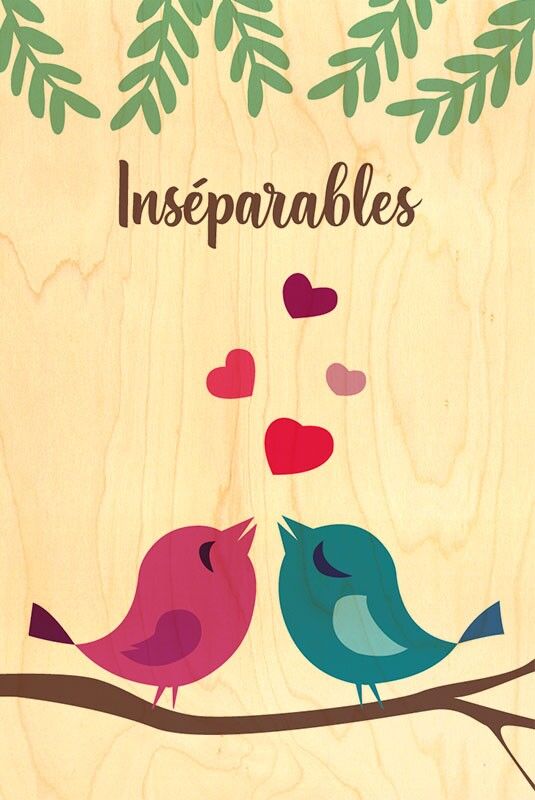 UNSEPARABLES HÖLZERNE POSTKARTE