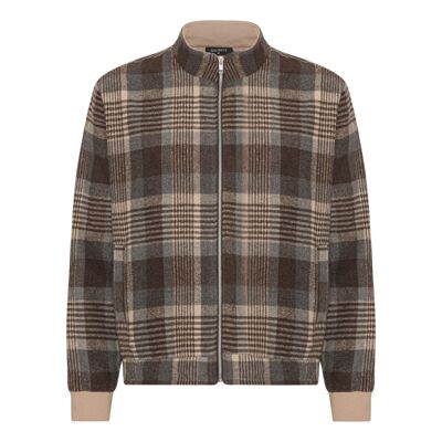 Brown checked flannel jacket