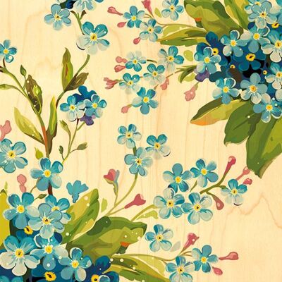 WOODEN POSTCARD MYOSOTIS