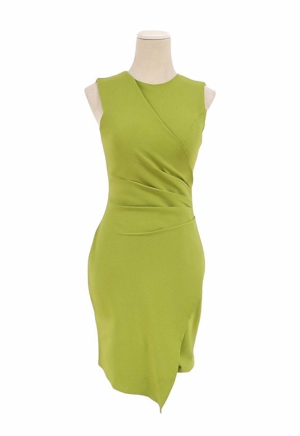 Grünes kurzes enges Abendkleid mit Rundhalsausschnitt